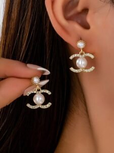 1 Pair Elegant Pearl Decor Dangle Earring, Vintage Faux Pearl Earring With Charms, Basic Design Earrings Gift For Women Daily Wear, Jewelry Gift For Her