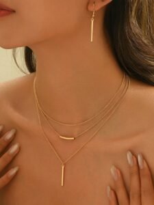 3pcs/Set Bohemian Women Jewelry Set, Includes Geometric Pendant Necklace & Earrings, Minimalist Design, Unique Gift For Parties, Holidays