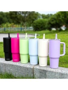 1PC 40oz Stainless Steel Insulated Car Cup, Large Capacity, With Handle, Easy To Carry, Meet Daily Use Needs, Available In A Variety Of Colors, Is A Good Choice For Personal Use Or As A Gift, Holiday Gift, Beautiful And Practical