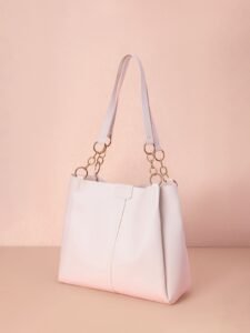 Hatastic Chain Decor Square Bag Double Handle PU Gifts