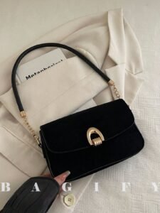 Fashionable Solid Color Metal Decor Multipurpose Underarm Shoulder Bag, Suitable For Shopping, Wallet, Young Women, College Students, Newlyweds, Office Ladies. It Is Perfect For Office, University, Work, Business, Commuting, Outdoor Activities, Travel And Picnics