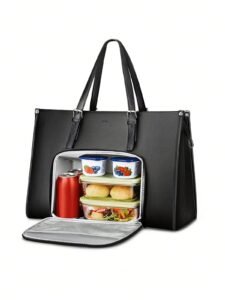 MATEIN 15.6 Inch Lunch Tote Bag For Women, Work Bag With Insulated Lunch Compartment, Convertible Lightweight Laptop Tote Bag For Women, Computer Work Handbag For Office,PU Leather Large Capacity Shoulder Handbag For Teachers, Nurses, Moms, Office, Travel, Daily Commute, Stylish Work Purse For College, Back To School, Business Trips, Thanksgiving, Christmas & Mother's Day Gift