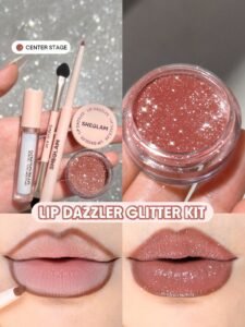 SHEGLAM Lip Dazzler Glitter Kit-Center Stage Long-Lasting Glitter Lip Gloss Sexy Super Stay Non-Sticky Shiny Liquid Kit Liquid Lipstick Pink Rosa Liquid Lipstick Lip Combo Brand Beauty Makeup Face Paint Cosmetic For Women Girls Perfect For Winter Spring Ideal For Y2K Fancy Fashion Suitable For Birthday Gift Party Ready Best Color
