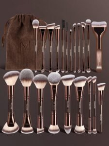 MAANGE 16/17/22/38pcs Professional Makeup Brush Set, Includes Dual-Ended Travel Makeup Brushes + Storage Bag, Contains Foundation Brush, Face Brush, Highlighter Brush, Powder Brush, Blush Brush, Concealer Brush, Contour Brush, Nose Brush, Eye Shadow Brush, Eyeliner Brush, Eyebrow Brush And Detail Brush, Suitable For Home Or Travel Use, Applicable For Liquid, Cream And Powder Products, Can Be Used For Stippling, Blending And Facial Care, An Ideal Gift For Women And Girls