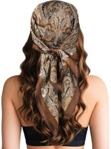 1pc Paisley Print Bandana Classic Head Wrap For Outdoor And Traveling Boho Women Square Scarf, Hair Band, Head Band Women Turban