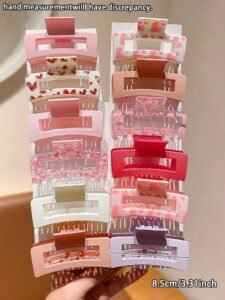 5/10pcs Multi-Color Square Hair Claw Clips, Fashionable Gift For Cute Girls, Suitable For Casual Daily Wear, All Season
