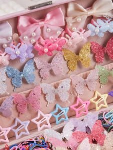 924pcs Girls Colorful Fabric Bow Hair Clips, Elastic Hair Ties, Rabbit Ear Hair Bands, Versatile Hair Accessories, Suitable For Daily Use