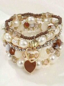 Beaded Bracelets, Fashion Multilayer Wrist Bracelet Set For Women