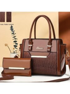 Retro Crocodile Pattern Purses And Handbags For Women Fashion Shoulder Crossbody Tote Bags Stylish Ladies Purse Set
