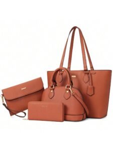 UKEIN 4PCS Women Fashion Handbags Purses Wallet Tote Shoulder Bags Casual Crossbody Bags, Best Valentine's Day Gift For Ladies Girls, Satchel Purse Set 4pcs