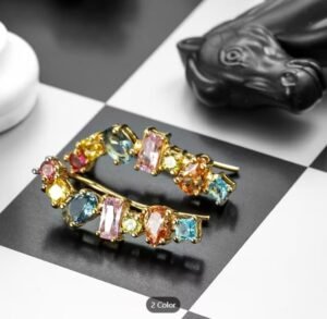 New Bohemian Style Colorful Geometric Earrings for Women, Featuring Exaggerated Ear Studs with Creative And Fashionable Color Blocking