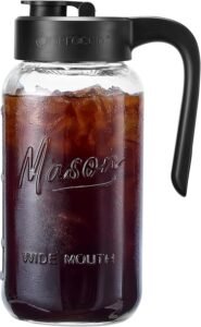 2-Quart Mason Jar Pitcher – Airtight & Leakproof Glass Pouring Jar
