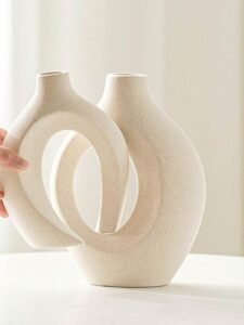 2Pcs Creative Couple Vases – Decorative Tabletop Home Decor Set, Small Size Indoor Flower Vases for All Seasons