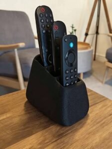 3-Slot Remote Control Holder Organizer – Durable Plastic TV Remote Storage Box for Living Room & Bedroom Media Accessories