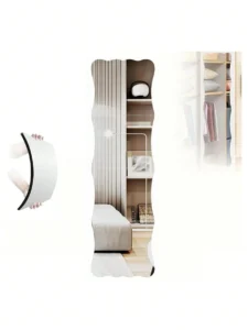 4/8Pcs Wavy Acrylic Mirror Tiles – Shatterproof Frameless Wall Decor Mirror Sheets for Bedroom, Bathroom, Gym & Home Interior