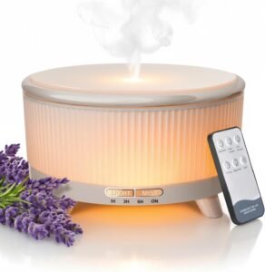 500ML Essential Oil Diffuser | Ultrasonic Cool Mist Humidifier with Remote Control | 20H Aromatherapy & 7 Color Lights for Home & Bedroom