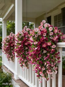 Artificial UV-Resistant Violet Flowers | Faux Floral Decor for Garden, Balcony & Home Decoration
