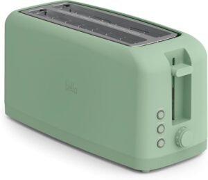 BELLA 4-Slice Slim Toaster – Compact Retro Design in Seaglass