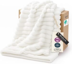Bedsure GentleSoft White Throw Blanket 50x60 – Ultra Soft Fleece Couch Blanket for Sofa, Bed & Living Room | Lightweight Cozy Home Decor Blanket