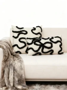 Bow Design Velvet Chenille Throw Pillow Cover 45x45cm – Soft Sofa & Bedroom Cushion Cover (No Insert)