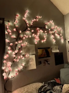 Cherry Blossom Branch LED Light – USB Powered Decorative Fairy Tree Lights with 8 Flashing Modes for Bedroom, Wedding & Party Room Décor