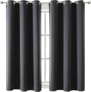 ChrisDowa Blackout Curtains – 2 Panels Set Thermal Insulated Room Darkening Curtains (Dark Grey, 42 x 63 Inch)