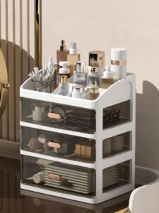 Desktop Cosmetic Organizer Drawer Storage Box | Dust-Proof Makeup & Skincare Organizer | Multi-Use Storage for Bathroom, Bedroom & Office
