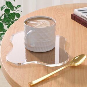 Irregular Cloud-Shaped Acrylic Coaster – Modern Decorative Table Accent