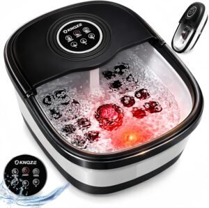 KNQZE Collapsible Foot Spa – Ultimate At-Home Bubble Massage & Heat Therapy