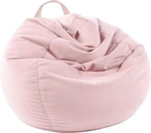 LPMOERA Bean Bag Chair Cover | Stuffed Animal Storage Bean Bag | Premium Corduroy Toy Organizer & Floor Seat for Kids & Adults (No Filler)