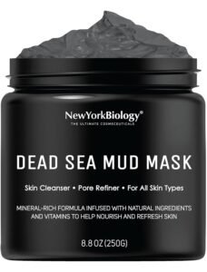 New York Biology Dead Sea Mud Mask | Deep Pore Cleansing & Oil Control Face Mask | Acne-Prone Skin Clarifying Spa Treatment (8.8 oz)