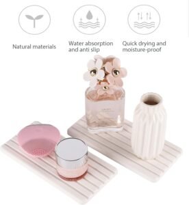NiuYichee Diatomite Absorbent Stone Tray (2-Pack) – Sink & Counter Organizer