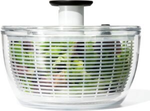 OXO Good Grips Salad Spinner 6.22 Qt | Lettuce & Vegetable Washer, Fruit Strainer & Dryer Bowl | One-Touch Manual Salad Spinner with Non-Slip Base