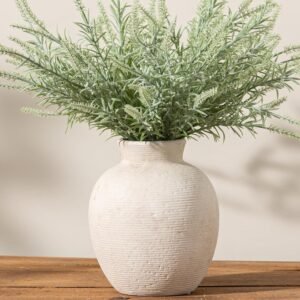 Rustic Ceramic Statement Vase – 7.4" Vintage Farmhouse Decor
