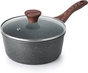 SENSARTE 1.5 Quart Nonstick Saucepan – Swiss Granite Coating & Induction Ready