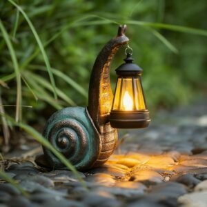Solar Garden Snail Statue – Whimsical Glow for Your Outdoor Oasis