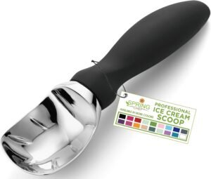 Spring Chef Heavy-Duty Professional Ice Cream Scoop – Comfortable & Dishwasher Safe