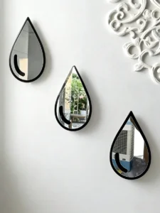 Teardrop Shaped Acrylic Mirror Wall Decals – Self Adhesive Decorative Mirror Stickers for Home, Office, Bathroom & Kitchen (1/2/3pcs)