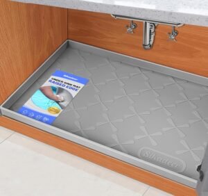 Under Sink Waterproof Silicone Mat – 34" x 22" Cabinet & Drawer Protector