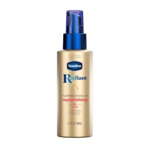 Vaseline Radiant X Replenishing & Hydrating Body Oil – 3.7 oz (with Lipids, Jojoba, Coconut Oil & Vitamin E)