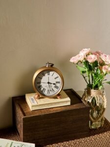 Vintage European Style Alarm Clock | Silent Non-Ticking Table Clock | Decorative Bedroom & Home Desk Clock | Gift for Home Decor