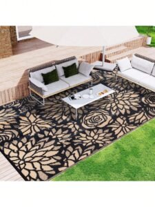 Waterproof Outdoor Plastic Straw Rug | Reversible Patio Mat for Porch, Balcony, RV, Camping & Deck (5x8, 6x9, 8x10, 9x12)