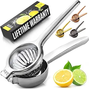 Zulay Kitchen Stainless Steel Lemon Squeezer – Heavy Duty Manual Citrus Press Juicer
