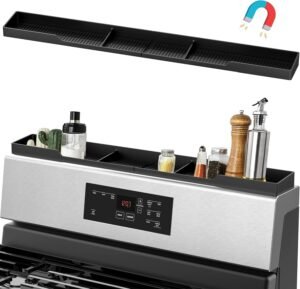 30-Inch Magnetic Silicone Stove Top Shelf | Kitchen Spice Rack & Organizer