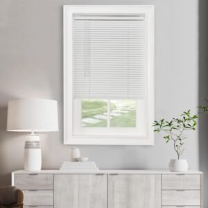 Achim Cordless Light Filtering Mini Blind | 27" × 64" Horizontal Window Blind | Pearl White