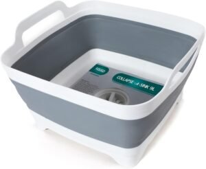 Collapsible 9L Dish Basin with Drain Plug | Foldable Kitchen & Camping Wash Tub