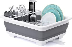 Collapsible Dish Drying Rack | Portable Space-Saving Dish Drainer for Kitchen, RV & Camping