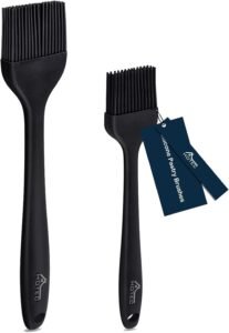 HOTEC 2-Pack Silicone Basting & Pastry Brush Set | 600°F Heat-Resistant BBQ & Baking Brushes