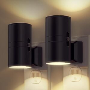 L LOHAS LED Plug-in Night Light 2-Pack | Dusk to Dawn Sensor | Adjustable Brightness | Soft White 3000K