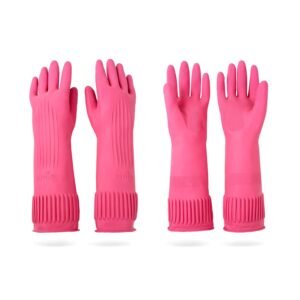 Mamison 2-Pack Reusable Waterproof Dishwashing Gloves | Non-Slip Kitchen Cleaning Gloves
